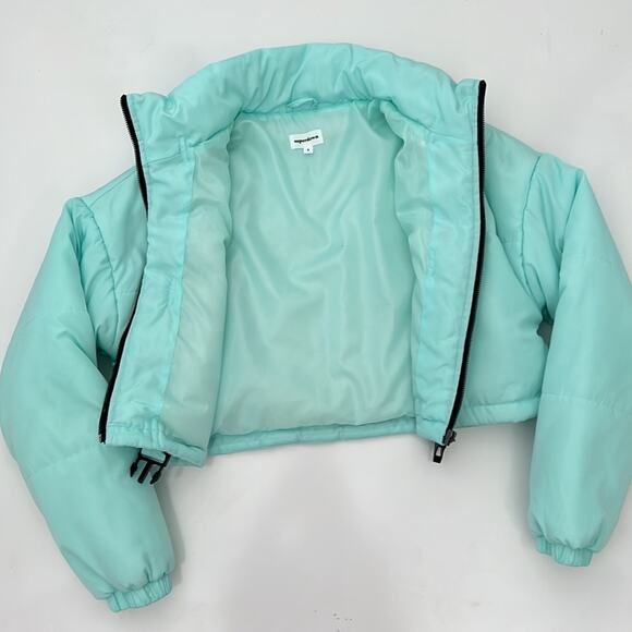 Superdown Ava Cropped Puffer Jacket in Aqua - Picture 5 of 13